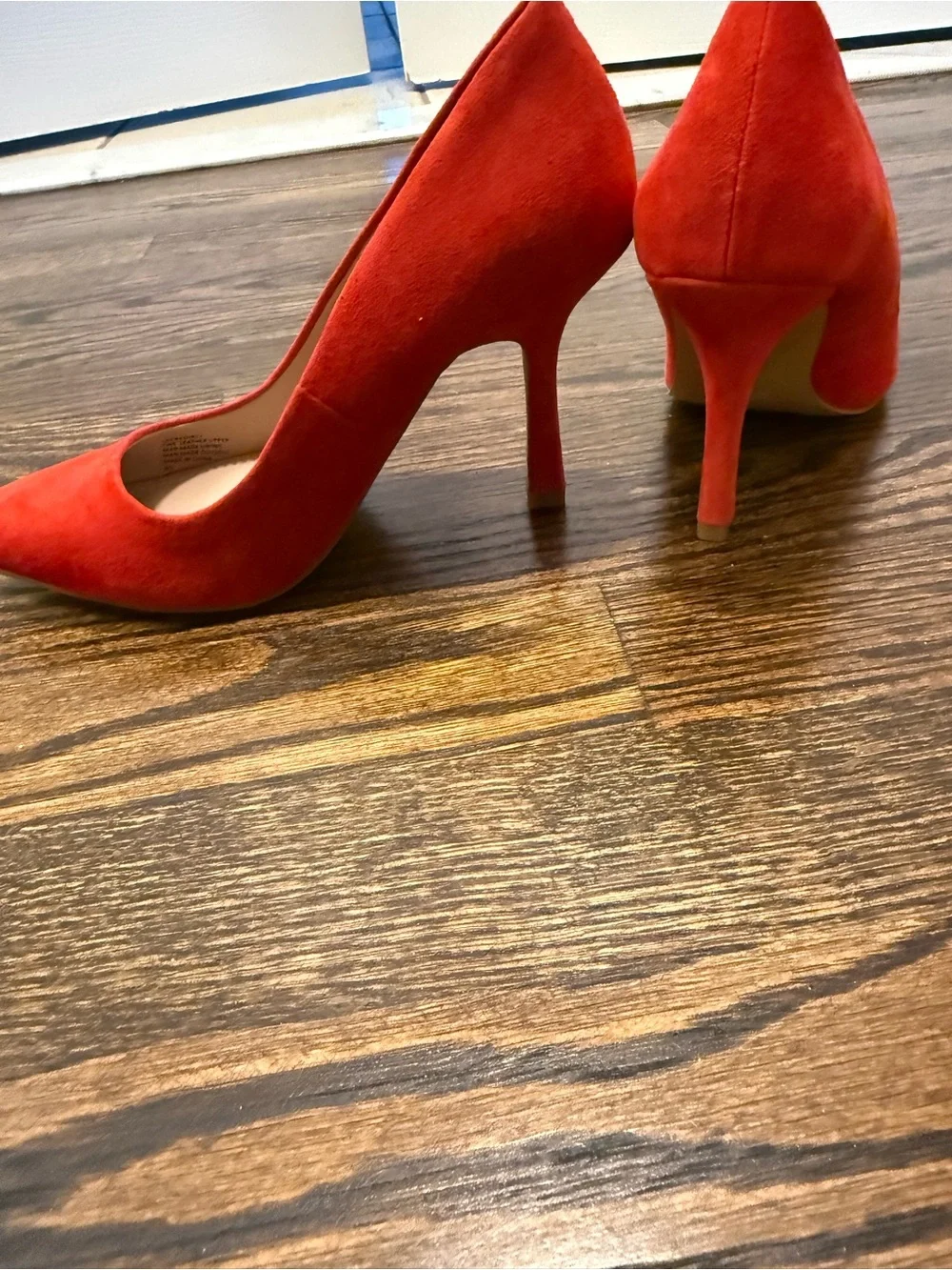 Charles by Charles David Red Suede Pointed-Toe Stiletto Pumps